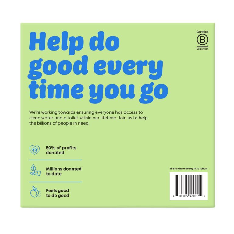 Help do good every time you go. Certified B Corp. 50% profits donated.